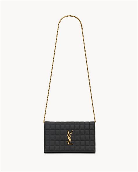 ysl lambskin puffer wallet on chain|SAINT LAURENT Lambskin Carre Quilted Cassandre .